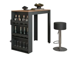 Outlet Vicco Conjunto de mesa de bar carvalho goldkraft/antracite 57x117x106 repose Natural escuro