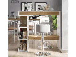 Móvel De Bar*Vicco Conjunto de mesa de bar carvalho branco/dourado 108x50x103 dana Natural escuro