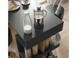 New Vicco Conjunto de mesa de bar carvalho antracite/goldkraft 108x50x103 dana Cinza antracite