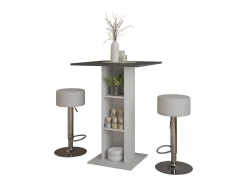 Vicco Conjunto de mesa de bar concreto/branco 75x75x106 repose^ Móvel De Bar