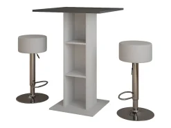 Vicco Conjunto de mesa de bar concreto/branco 75x75x106 repose^ Móvel De Bar