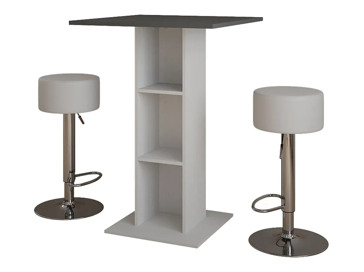 Vicco Conjunto de mesa de bar concreto/branco 75x75x106 repose^ Móvel De Bar