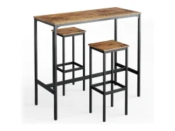 Best Vicco Conjunto de mesa de bar madeira antiga 120x50x105 fyrk Castanho