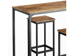 Best Vicco Conjunto de mesa de bar madeira antiga 120x50x105 fyrk Castanho