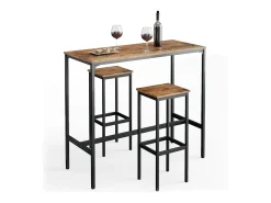 Best Vicco Conjunto de mesa de bar madeira antiga 120x50x105 fyrk Castanho