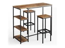 Móvel De Bar*Vicco Conjunto de mesa de bar madeira antiga 120x50x105 fyrk Castanho