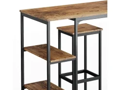 Móvel De Bar*Vicco Conjunto de mesa de bar madeira antiga 120x50x105 fyrk Castanho
