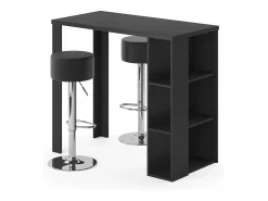 Móvel De Bar|Vicco Conjunto de mesa de bar 120x60x105.6 noel Preto