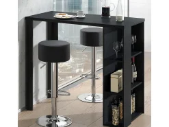 Móvel De Bar|Vicco Conjunto de mesa de bar 120x60x105.6 noel Preto