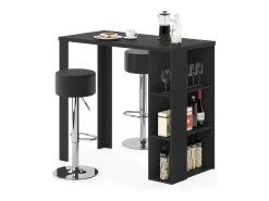 Móvel De Bar|Vicco Conjunto de mesa de bar 120x60x105.6 noel Preto