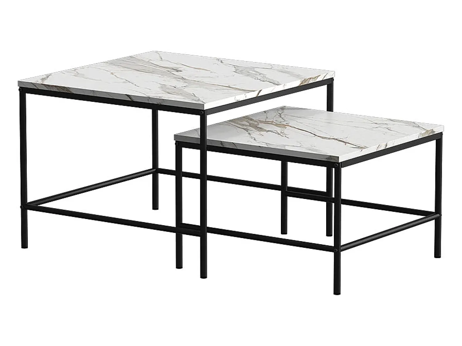 Vicco Conjunto de mesa de centro branco/ 60x60x45 ramio^ Mesa De Centro