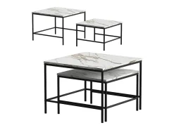 Vicco Conjunto de mesa de centro branco/ 60x60x45 ramio^ Mesa De Centro