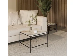 Vicco Conjunto de mesa de centro branco/ 60x60x45 ramio^ Mesa De Centro