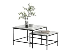 Vicco Conjunto de mesa de centro branco/ 60x60x45 ramio^ Mesa De Centro