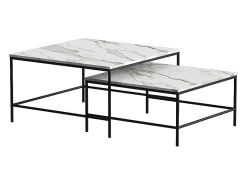 Mesa De Centro*Vicco Conjunto de mesa de centro branco/ 80x80x45 ramio Preto
