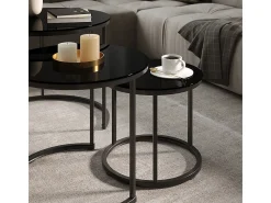 Vicco Conjunto de mesa de centro vidro 55x55x44.5 montreal^ Mesa De Centro