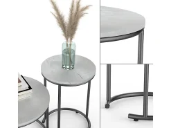 Vicco Conjunto de mesa de centro mármore 55x55x34.5 ottawa^ Mesa De Centro