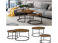Hot Vicco Conjunto de mesa de centro madeira 77x40x40 montreal Natural claro
