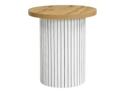 Mesa De Centro*ModernLuxe Conjunto de mesa de centro - Tampo redondo - com compartimentos de armazenamento - MDF - Natural Natural claro