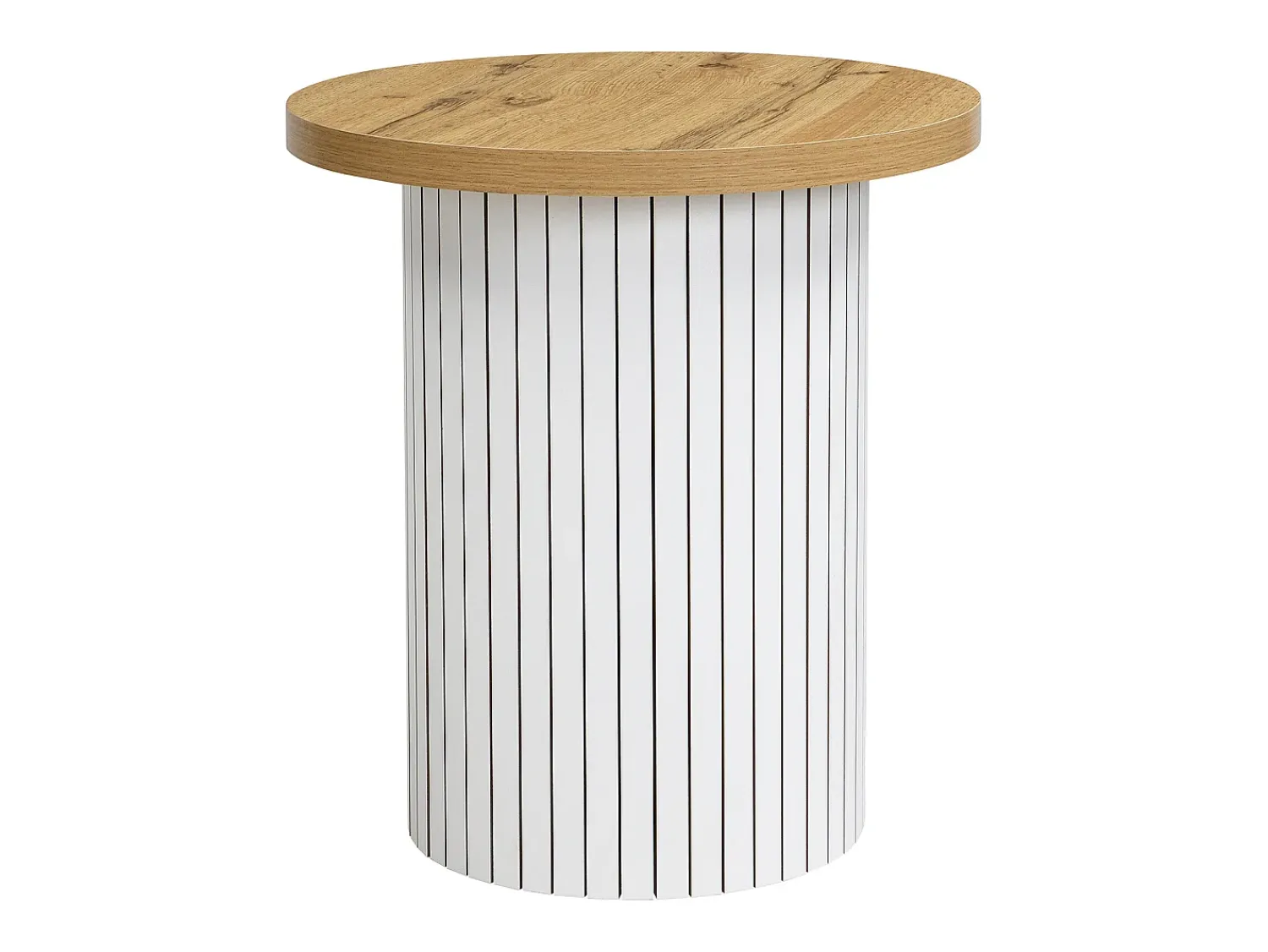 Mesa De Centro*ModernLuxe Conjunto de mesa de centro - Tampo redondo - com compartimentos de armazenamento - MDF - Natural Natural claro