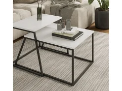 Vicco Conjunto de mesa de centro branco/ 60x50x38 myra^ Mesa De Centro
