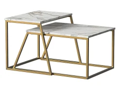 Vicco Conjunto de mesa de centro mármore /dourado 60x50x38 myra^ Mesa De Centro