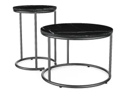 Clearance Vicco Conjunto de mesa de centro mármore 55x55x34.5 ottawa Preto