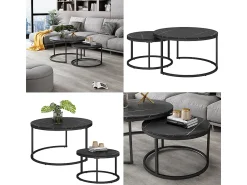 Mesa De Centro*Vicco Conjunto de mesa de centro 77x40x40 montreal Preto