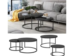 Mesa De Centro*Vicco Conjunto de mesa de centro 77x40x40 montreal Preto