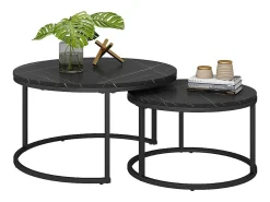 Mesa De Centro*Vicco Conjunto de mesa de centro 77x40x40 montreal Preto