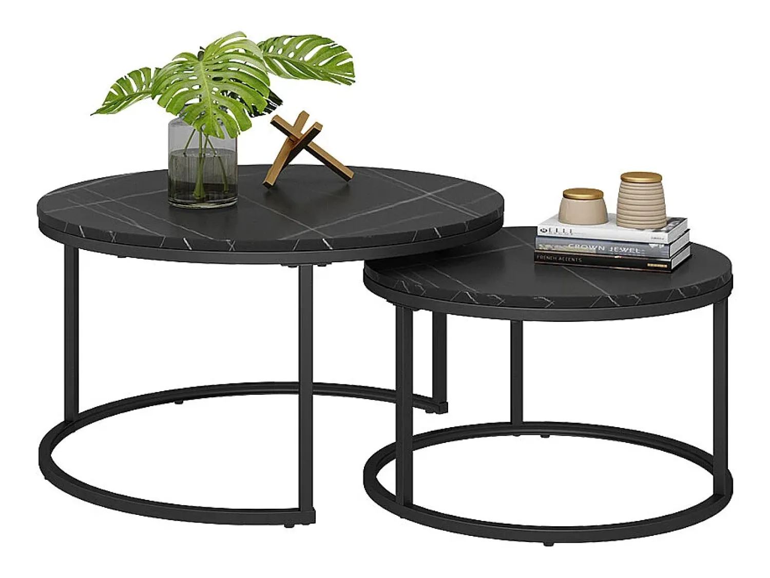 Mesa De Centro*Vicco Conjunto de mesa de centro 77x40x40 montreal Preto