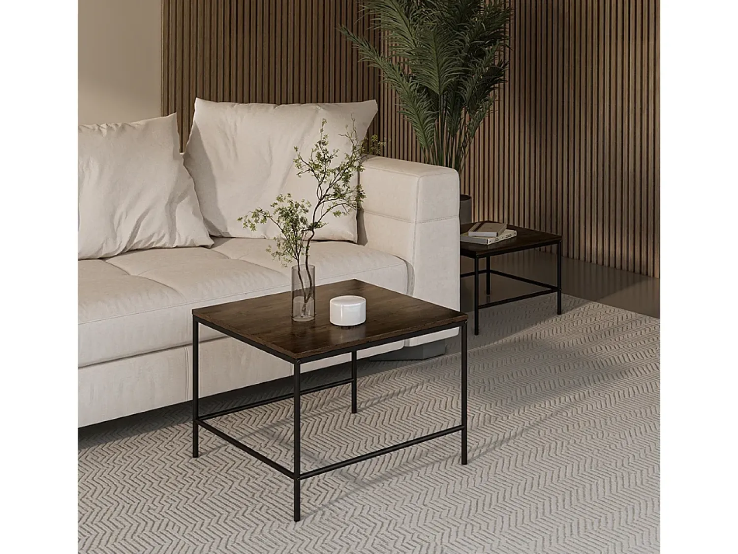 Vicco Conjunto de mesa de centro carvalho rústico/ 60x60x45 ramio^ Mesa De Centro