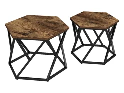 Vicco Conjunto de mesa de centro carvalho rústico 57x57x42 fyrk^ Mesa De Centro