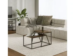 Vicco Conjunto de mesa de centro carvalho rústico/ 60x50x38 myra^ Mesa De Centro
