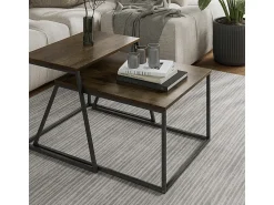 Vicco Conjunto de mesa de centro carvalho rústico/ 60x50x38 myra^ Mesa De Centro