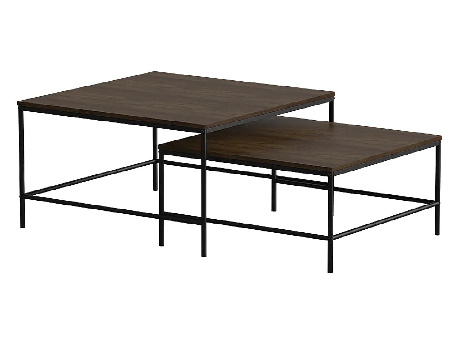Mesa De Centro|Vicco Conjunto de mesa de centro carvalho rústico/ 80x80x45 ramio Preto