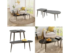 Best Vicco Conjunto de mesa de centro 105x64.5x35 manitoba Preto