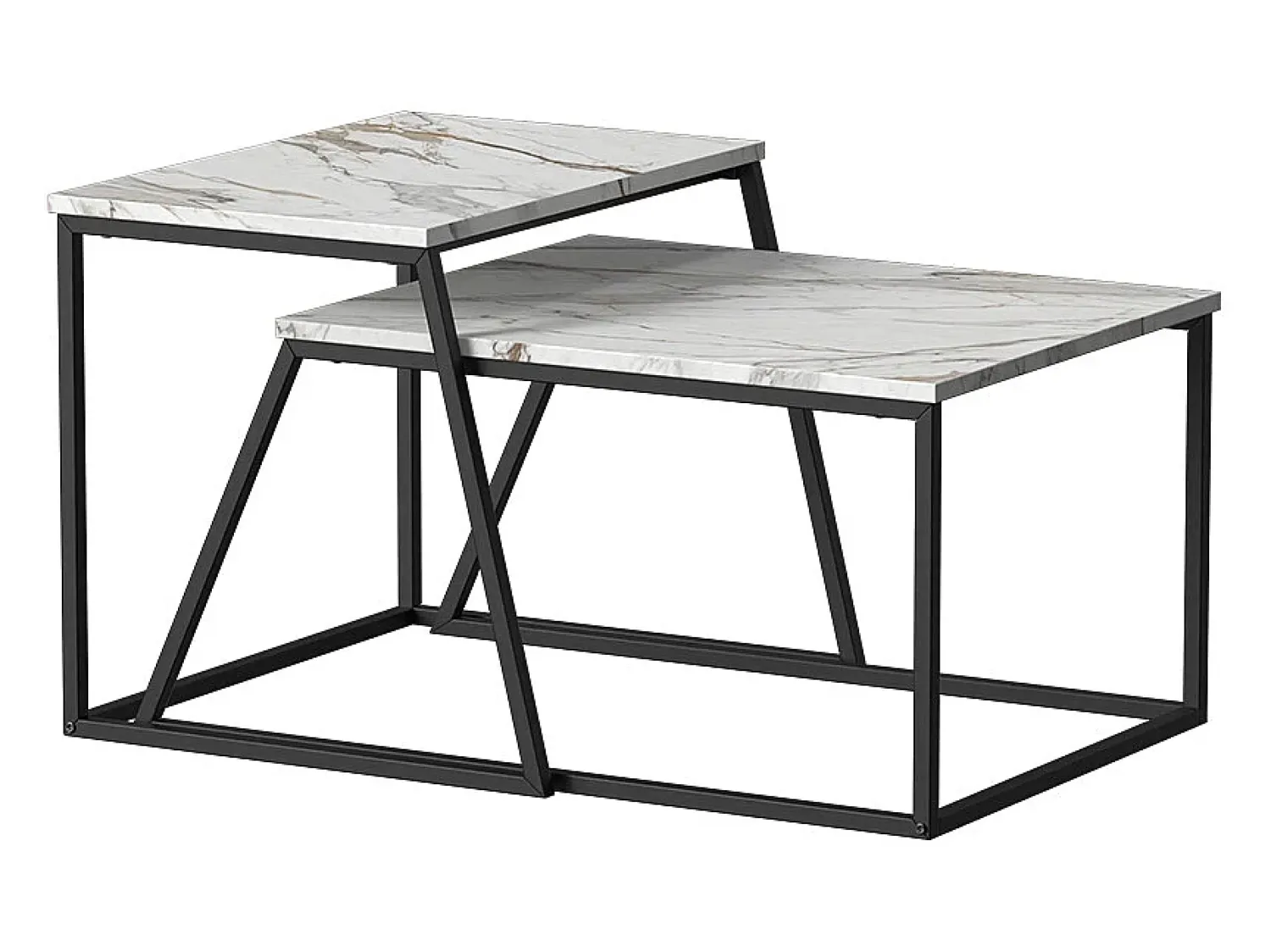 Vicco Conjunto de mesa de centro /branco mármore 60x50x38 myra^ Mesa De Centro