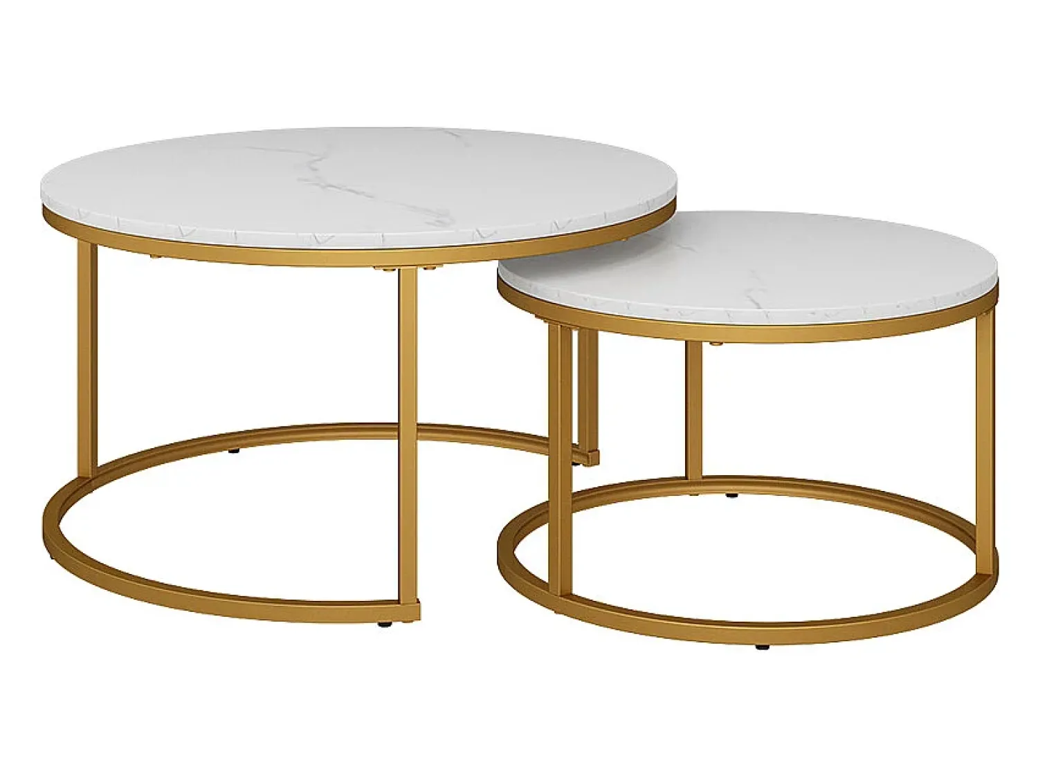 Discount Vicco Conjunto de mesa de centro branco/ 77x40x40 montreal Dourado