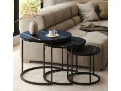 Online Vicco Conjunto de mesa de centro mármore 55x55x44.5 montreal Preto
