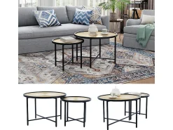 Vicco Conjunto de mesa de centro madeira 62x62x44.5 winnipeg^ Mesa De Centro