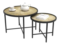 Vicco Conjunto de mesa de centro madeira 62x62x44.5 winnipeg^ Mesa De Centro