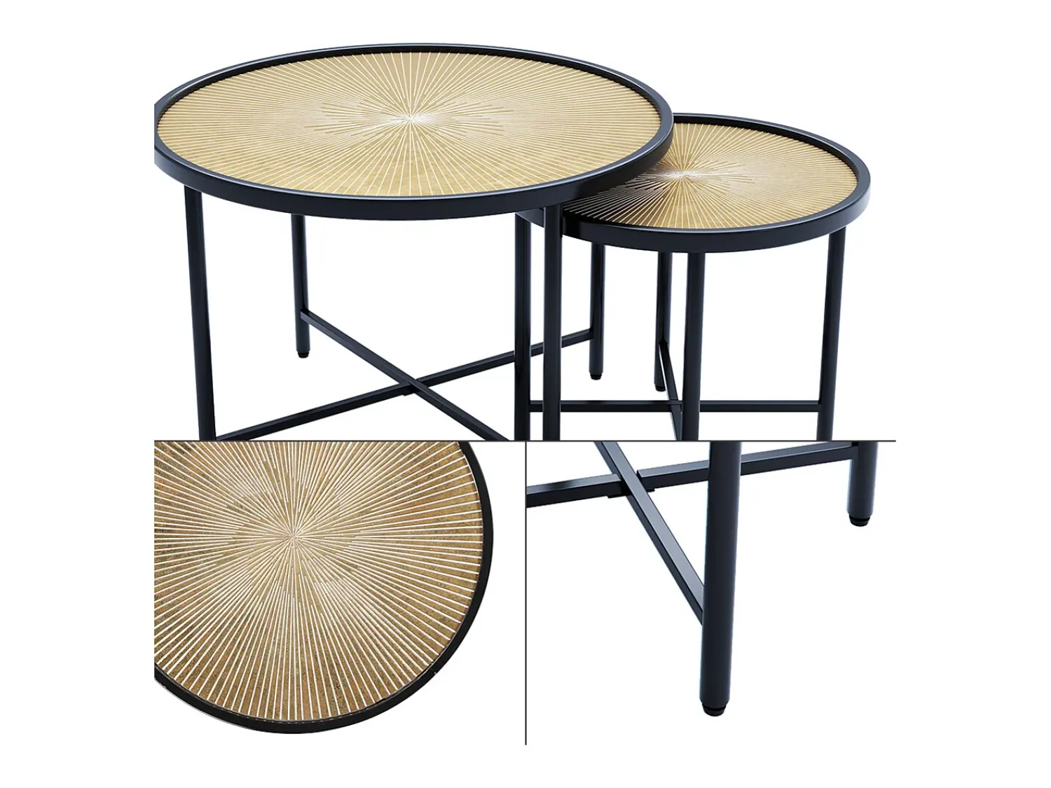 Vicco Conjunto de mesa de centro madeira 62x62x44.5 winnipeg^ Mesa De Centro