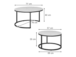 Vicco Conjunto de mesa de centro 77x40x40 montreal^ Mesa De Centro
