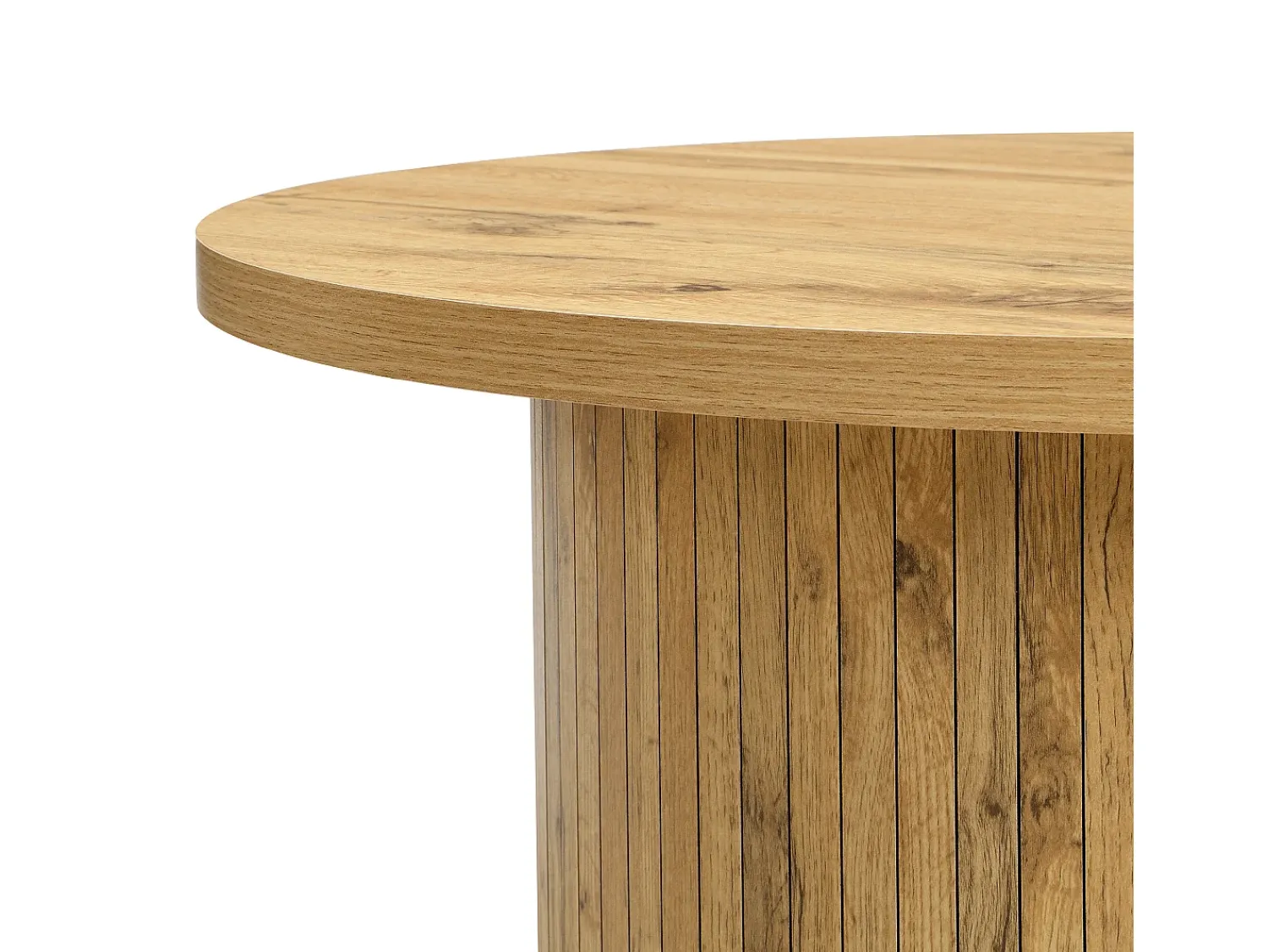 Mesa De Centro*ModernLuxe Conjunto de mesa de centro - Tampo redondo - Padrão de listras verticais - MDF - Natural Natural claro