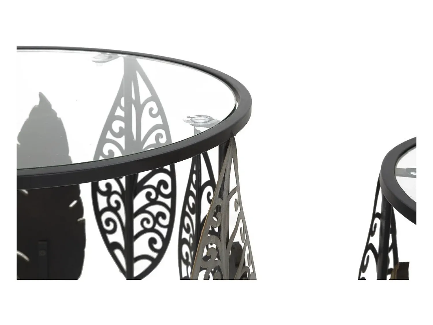 Mesa De Apoio* Conjunto de Mesas Auxiliares Folha 65, Multicolorido, 38x38x55 cm, Kendra Home Multicor