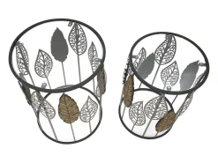 Mesa De Apoio* Conjunto de Mesas Auxiliares Folha 65, Multicolorido, 38x38x55 cm, Kendra Home Multicor