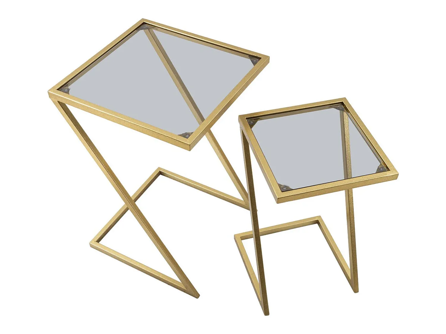 Conjunto de Mesas Auxiliares VKH562, Ouro, 40x40x60 cm, Kendra Home^ Mesa De Apoio