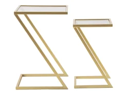 Conjunto de Mesas Auxiliares VKH562, Ouro, 40x40x60 cm, Kendra Home^ Mesa De Apoio