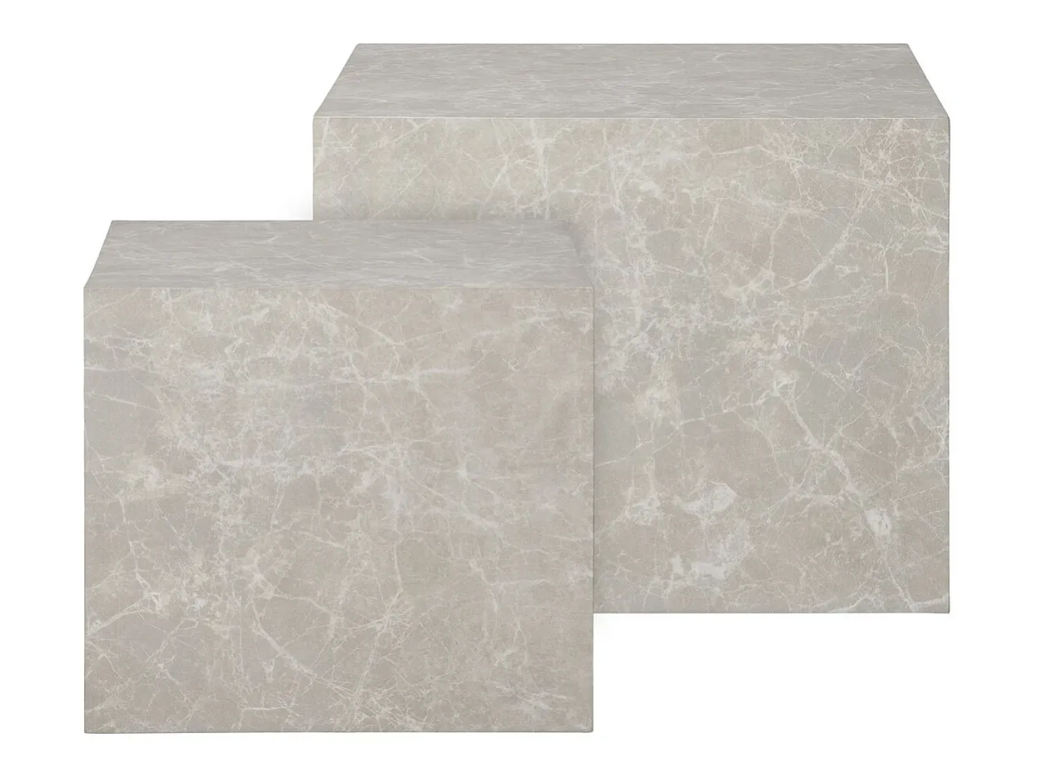 New Conjunto de Mesas Auxiliares Prague, , 40x40x36 cm, Kendra Home Cinzento